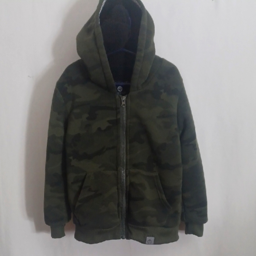 Free Planet Green Camouflage Hoodie Boys Size 6